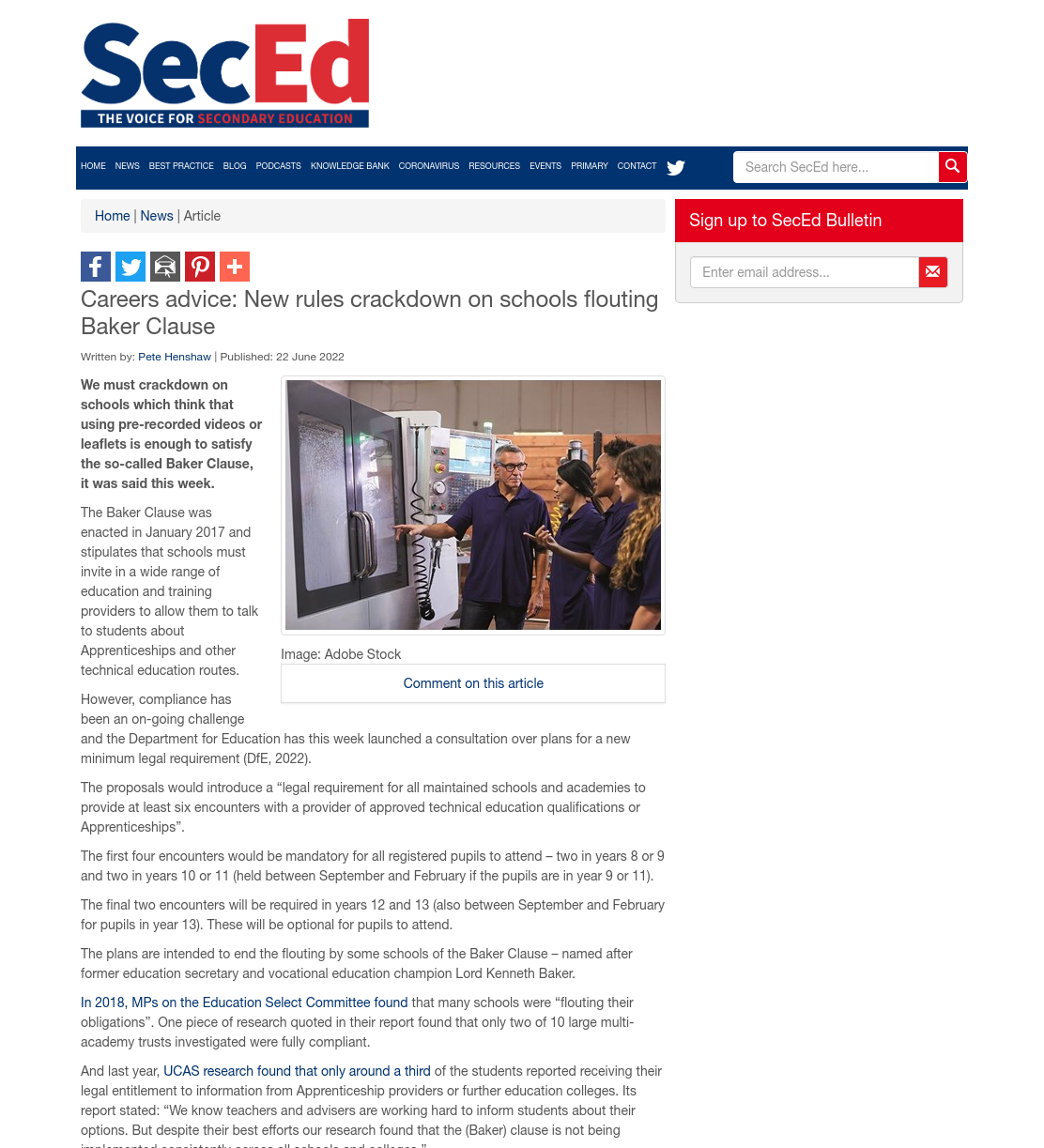 Careers advice: New rules crackdown on schools flouting Baker Clause