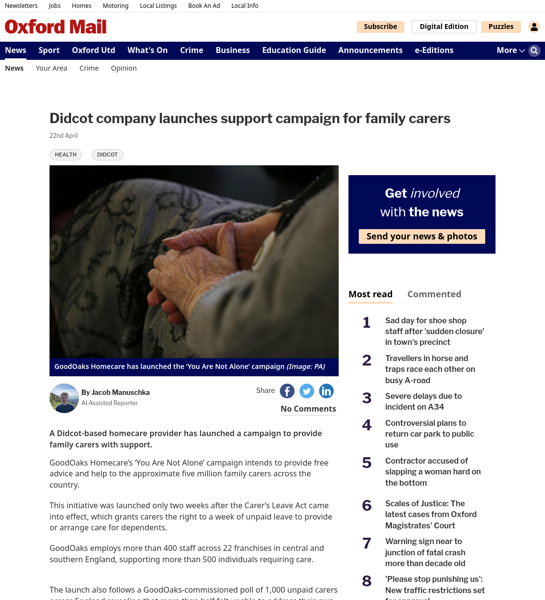 Homecare provider launches campaign to support family carers
