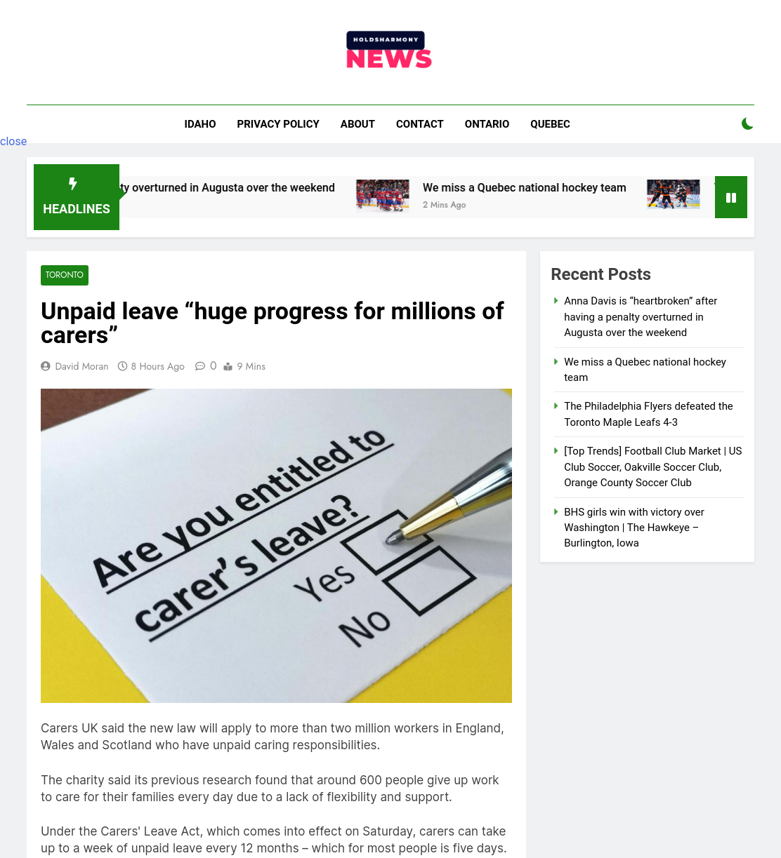 Unpaid leave “huge progress for millions of carers”