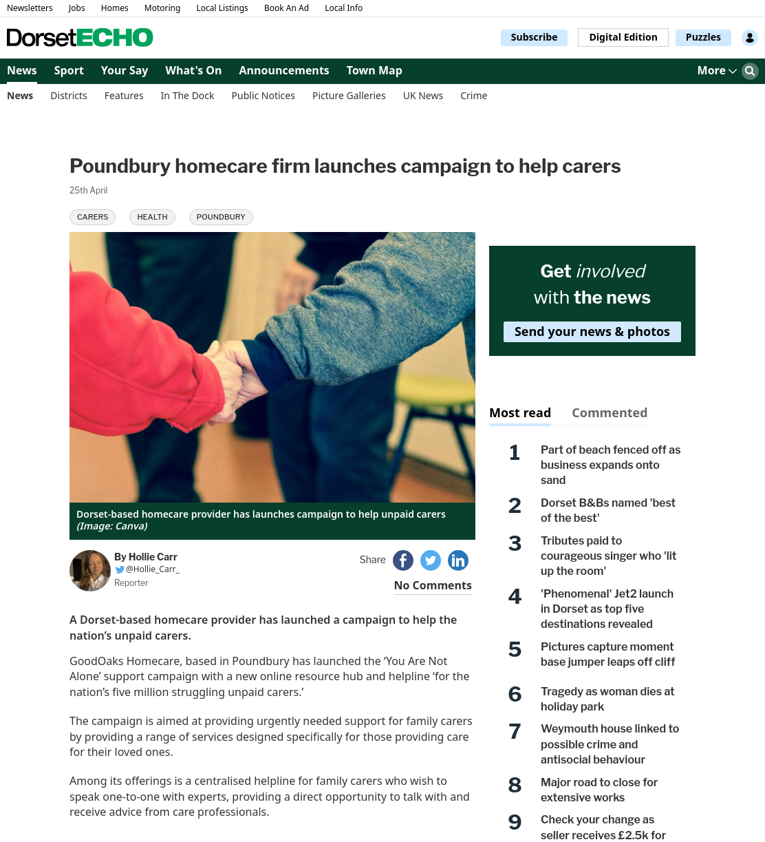 Dorset homecare provider launches campaign to help unpaid carers